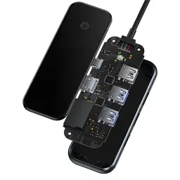 USB-хаб Baseus AcmeJoy 7-Port Type-C HUB Adapter (Type-C to HDXiaomi*1+USB3.0*2+USB2.0*1+Type-C PD&Data*1+SD/TF*10 WKJZ010413 Dark Gre - мініатюра 5
