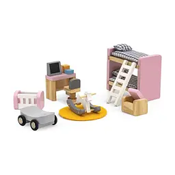 Ігровий набір Viga Toys дерев'яні меблі для ляльок PolarB Дитяча кімната (44036)