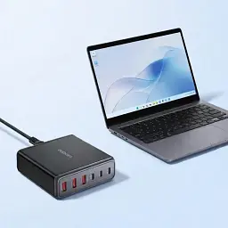 Зарядний пристрій Essager 3xUSB-C + 3xUSB-A 85W GaN black (EZC85W-SXB0G-Z) - мініатюра 8