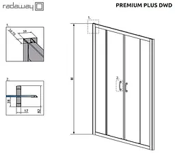 Душові двері Radaway Premium Plus DWD 160 см скло фабрік 33363-01-06N - мініатюра 4