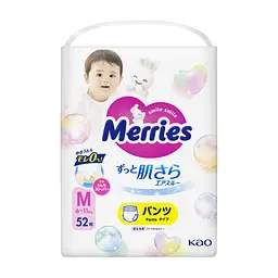 Підгузки Merries Трусики Super Jumbo M 6-11 кг 52 шт (4901301418579)