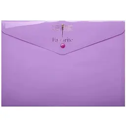 Папка-конверт BUROMAX на кнопці FAVOURITE PASTEL А4.бузкова BM.3953-26