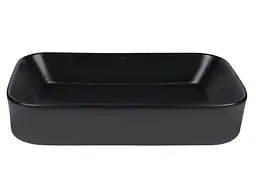Комплект Qtap Scorpio: Раковина накладна прямокутна 550х390х120 мм Matt Black + Донний клапан PU03 (QT14112243MBN47298) - мініатюра 3