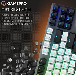 Механічна ігрова клавіатура GamePro MK-124-G Genesis Joker Pro Outemu Red Switch Wireless/Bluetooth/USB - мініатюра 14