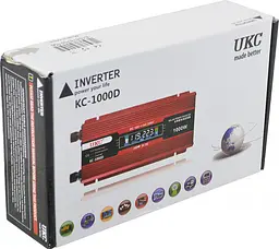 Автоінвертор-перетворювач напруги з LCD-екраном UKC 12 V-220 V 1000 W KC-1000D - мініатюра 6
