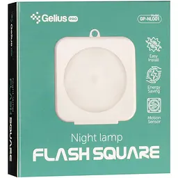 Нічна лампа нічник Gelius Pro Night Lamp FlashSquare GP-NL001 White - мініатюра 7