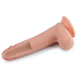 Фалоімітатор Dual layered Platinum Silicone 20.5 см тілесний - мініатюра 6