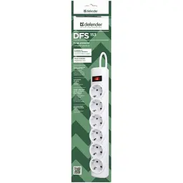 Мережевий фільтр живлення Defender 153, 3 m, 6 роз, white (99490) - мініатюра 3