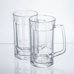 Набір кухлів для пива Yiwu Beer Stein скляних 2 штуки по 530 мл кружки для пива скло з ручками міцний посуд HP-17-60 - мініатюра 3