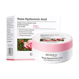 Гідрогелеві патчі Bioaqua для очей з трояндою та гіалуроновою кислотою Rose Hyaluronic Acid Moisturizing Eye Mask