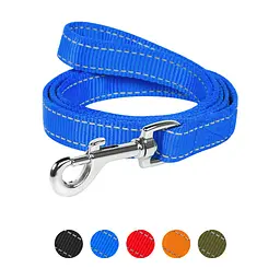 Повідець для собак Dog Extreme з нейлону подвійний Ш 25 мм Д 122 см блакитний (42992) - мініатюра 2