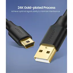 Дата кабель USB 2.0 AM to Mini 5P 1.5m US132 black Ugreen (10385) - мініатюра 3