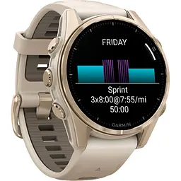 Смарт-годинник Garmin Fenix 8 AMOLED Sapphire 43mm Soft Gold with Fog Gray/Dark Sandstone Silicone Band (010-02903-10) [115093] - мініатюра 3