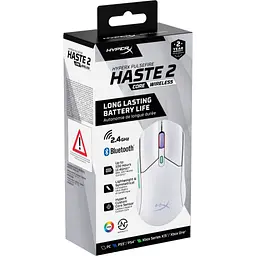Мишка HyperX Pulsefire Haste 2 Core Wireless White (8R2E7AA) - мініатюра 9