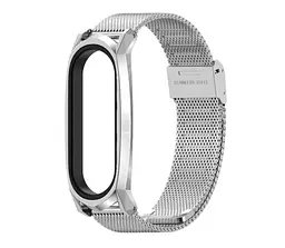 Ремінець металевий Mijobs міланське плетіння для фітнес-браслета Xiaomi Mi Smart Band 7 Silver - мініатюра 2