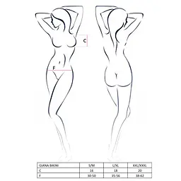 Комплект білизни Passion GIANA BIKINI XXL/XXXL, white, напівпрозорі ліф і трусики з бантиками - мініатюра 3