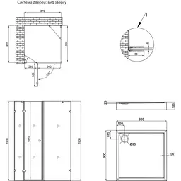 Душова кабіна Qtap Capricorn CRM1099SC6 Clear 2020x900x900 мм з піддоном Tern 309912C 90x90x12 см та сифоном - мініатюра 12