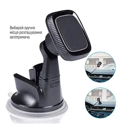 Універсальний автотримач ColorWay Dashboard-1 (360 rotation) magnetic Gray (CW-CHM06-GR) - мініатюра 7
