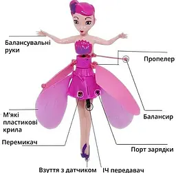 Інтерактивна лялька Fairy RC Flying Bal Фея що літає - мініатюра 5