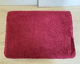 Простирадло махрове жакардове Parisa Home 200х220 щільність 400 г/м2 бордо - мініатюра 3