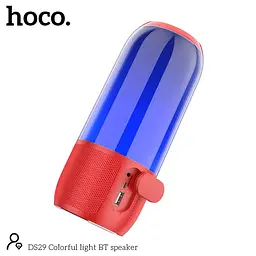 Портативна акустика Hoco Colorful light BT speaker DS29 бездротова червона - мініатюра 6