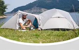 Намет Naturehike Mongar NH17T007-M надлегкий двомісний з футпринтом 20D сiрий - мініатюра 3