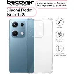 Чохол до мобільного телефона BeCover Anti-Shock Xiaomi Redmi Note 14S Clear (713500) - мініатюра 4