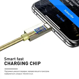 Кабель Luxe Cube Premium USB - micro USB (M/M), 1 м, золотистий (8889986489885) - мініатюра 3