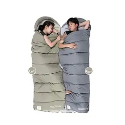 Спальник Naturehike M300 (CNK2350WS023) +6 °C - з капюшоном - правий - сірий - мініатюра 4