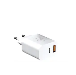 Сітчасте зарядне пристрій WUW-C172 20W PD USB-C + USB QC3.0 18W чорний