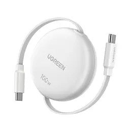 Висувний кабель UGREEN L531 USB-C - USB-C PD 100 Вт 1 м білий (95673)