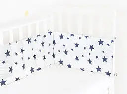 Бортики в дитяче ліжечко 30x60 BIG STARS, синій (WeltBed_StarBigBlue_White_30x60) - мініатюра 2