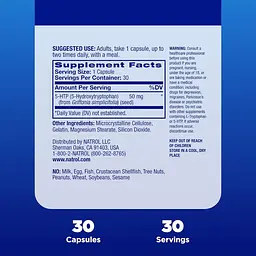 Гідрокситриптофан Natrol 5-HTP 50 мг 30 капсул (NTL00884) - мініатюра 2