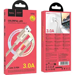 Дата кабель Hoco U144 New USB to Type-C 3A (1.2m) Gold - мініатюра 2