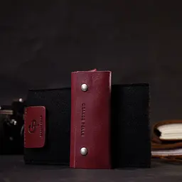 Жіноча шкіряна ключниця на кнопках Grande Pelle 11640 бордовий - мініатюра 9