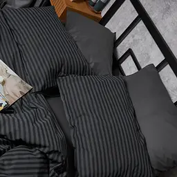 Набір наволочок Moon&Star Бязь Gold Люкс Gray Stripe&Black 50х50 см 2 шт - мініатюра 3