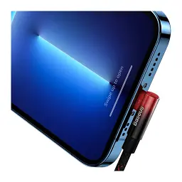 Дата кабель USB-C to Lightning 1.0m 20W 90° corner black/red Baseus (CAVP000220) - мініатюра 6