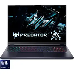 Ноутбук Ігровий Acer Predator Helios Neo 18 AI PHN18-72-79YB з процесором Intel Core Ultra 7 255HX pana la 5.2GHz, 18'' WQXGA, IPS, 240Hz, 32GB DDR5 RAM, 1TB SSD, NVID GDDR7, No OS, Abyssal чорний