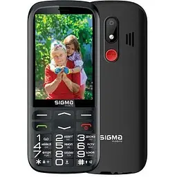 Мобільний телефон Sigma mobile Comfort 50 Optima Type-C чорний "бабусефон", 2 Mini-SIM, дисплей 3.5" кольоровий (320x480)