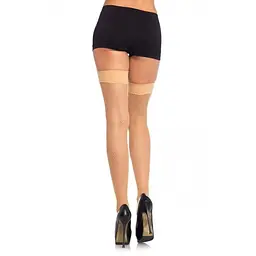 Панчохи в сітку на гумці Leg Avenue Nylon Fishnet Thigh Highs, XS-M (тілесний) - мініатюра 2