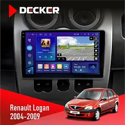 Штатна магнітола Renault Logan 2004-2007 Decker D9-009 4x64, DSP, 4G, 2k Decker (НФ-00008382)