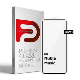 Захисне скло на ZTE Nubia Music з олеофобним покриттям, Pro, повне проклеювання, антистатичний і пиловідштовхуючий шар, 9H, самоклеючеся, 2.5D, на весь екран, антистатичний клей, ArmorStandart (ARM78904)