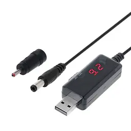 Преобразователь Dynamode DC-DC повышающ, вход USB-5V -выход джек на шнуре 9V/12V 5.5*2.1/3,5*1,35 мм