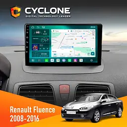 Штатна магнітола Renault Fluence 2009-2017 Cyclone C9-013 4x64 DSP 4G Cyclone (НФ-00007414)