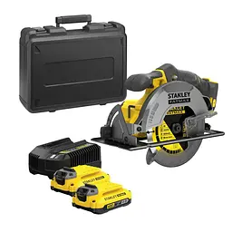 Циркулярна пила ручна Stanley Fatmax V20 з 2 акумуляторами та кейсом (SFMCS500M2K-QW)