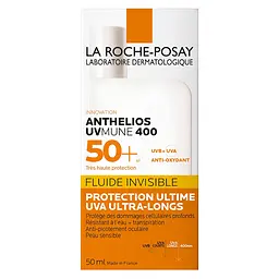 Сонцезахисний флюїд La Roche-Posay Anthelios UVA 400 для чутливої шкіри обличчя SPF 50+ 50 мл (MB459200) - мініатюра 3