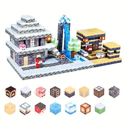 Магнітний конструктор Minecraft 100 шт по грі Майнкрафт Льодовий Mk001011