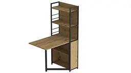 Стіл книжка з етажеркою Практик 2 Ferrum-decor 1555x640x990 Чорний метал ДСП Дуб Артізан 16 мм (FRD-104630) - мініатюра 3