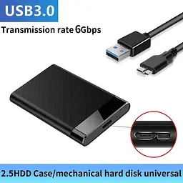 Карман Dynamode наруж. для 2.5" SATA/SSD HDD – USB 3.0, безвинт. задвижной крепеж, пластиковая черная