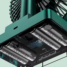 Настільний вентилятор DF11-B with clock 7200 mAh Green - мініатюра 3